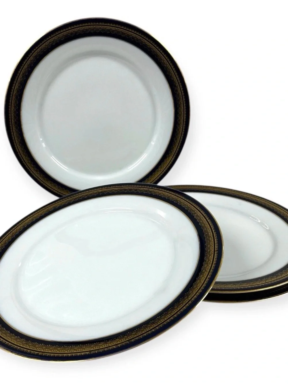 Noritake Legacy Vienna 2796 Set of 4 Dinner Plates 10.5” Blue 24K Gold Trim Vtg